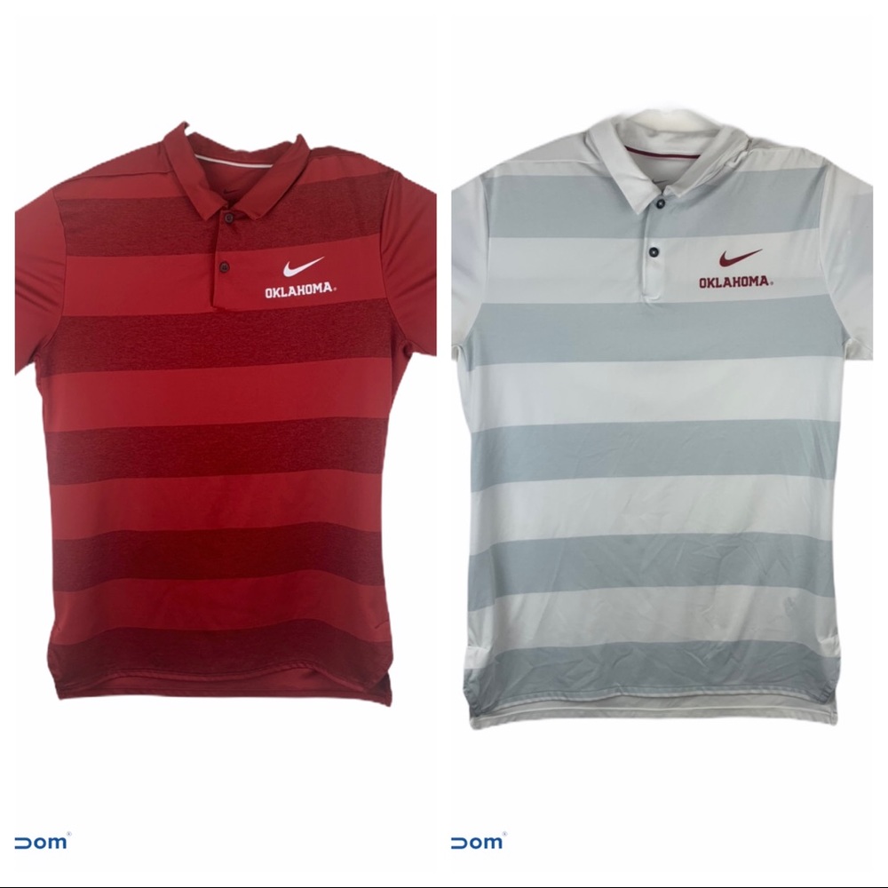 Lot Of 2 oklahoma sooners Nike Golf Polo Striped M